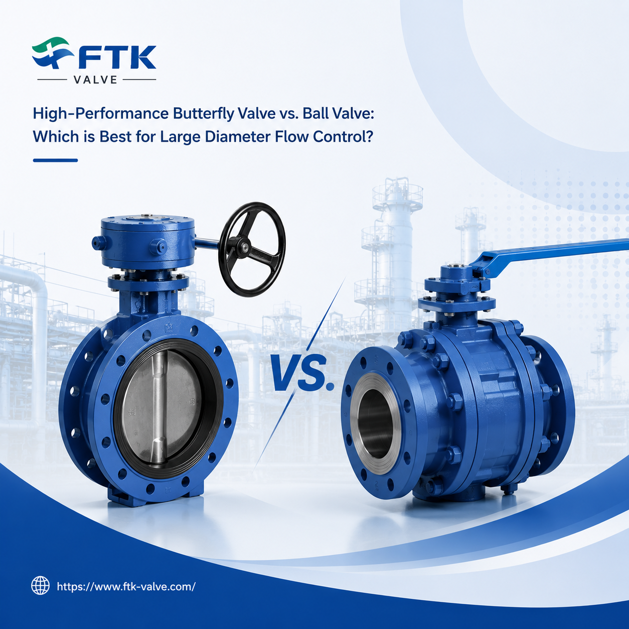 high performance butterfly valve vs ball valve for large diameter industrial flow control by FTK Valve